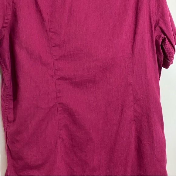 Mexx men burgundy button down preppy casual career work short sleeve shirt - Picture 4 of 8